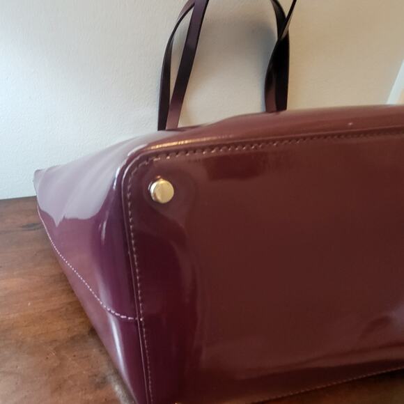 Kate Spade Deep Purple Eggplant Scalloped Tote Large - Picture 8 of 16